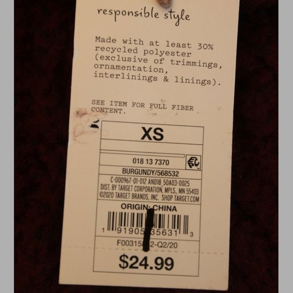 A New Day XS Burgundy  Turtleneck Cable Stitch Sweater - Picture 14 of 16